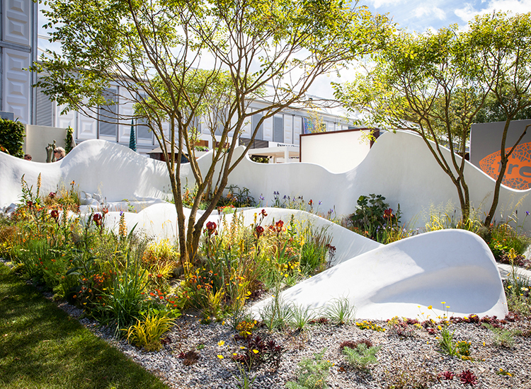Pure Land Foundation Garden at Chelsea Flower Show made from expanded polystyrene EPS airpop