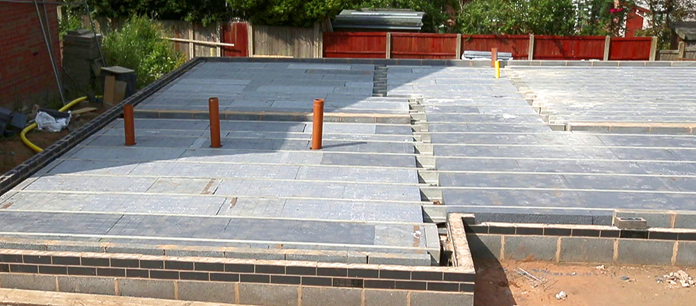  expanded polystyrene EPS airpop flooring insulation prior to screed in new residential property