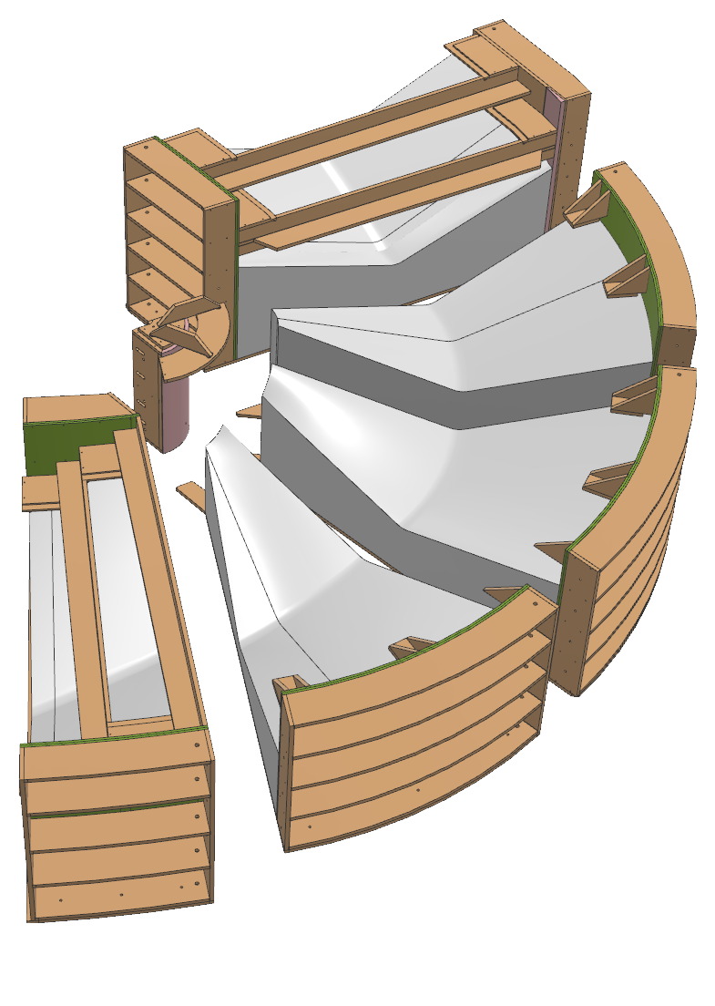 Cordek helical staircase formwork section, Salisbury Square