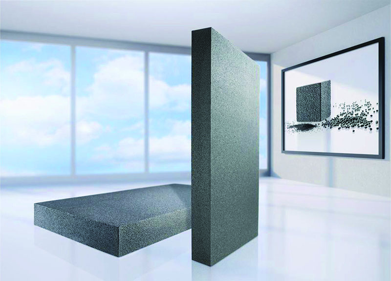 grey EPS containing graphite to give an improved thermal performance and enabling the use of thinner insulation boards